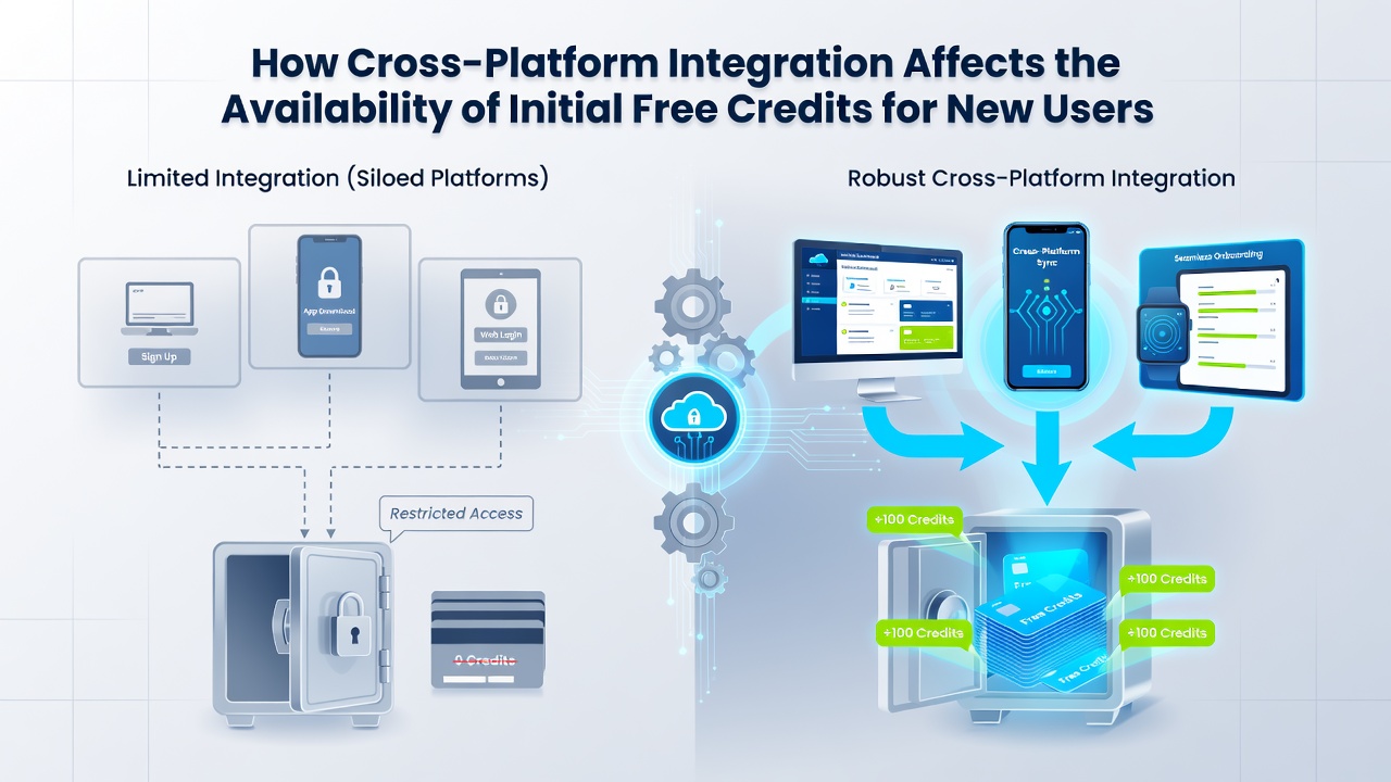 Mobile and desktop screens displaying synchronized casino account balances and available free credits