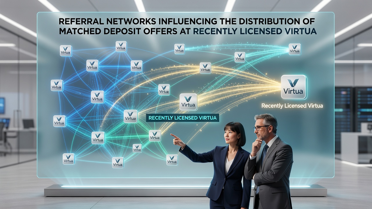 Analytics dashboard displaying referral-driven matched deposit distribution metrics at licensed virtual gaming sites
